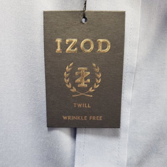 IZOD Men’s Blue Twill Dress Shirt 19 35/36 Tall NWT - Picture 5 of 10